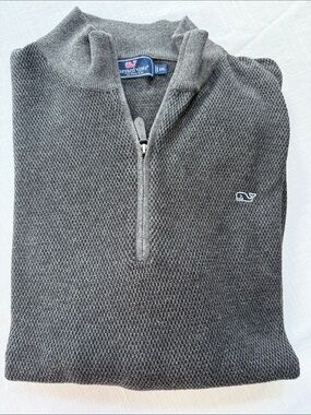 Vineyard Vines Men’s Charcoal Gray Half-Zip Sweater